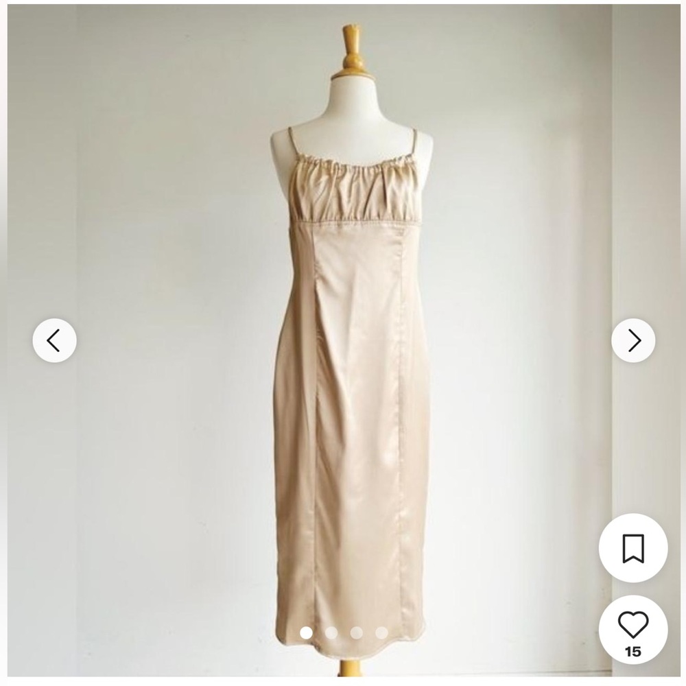 Kittenish Gold Midi Dress by Kittenish.
